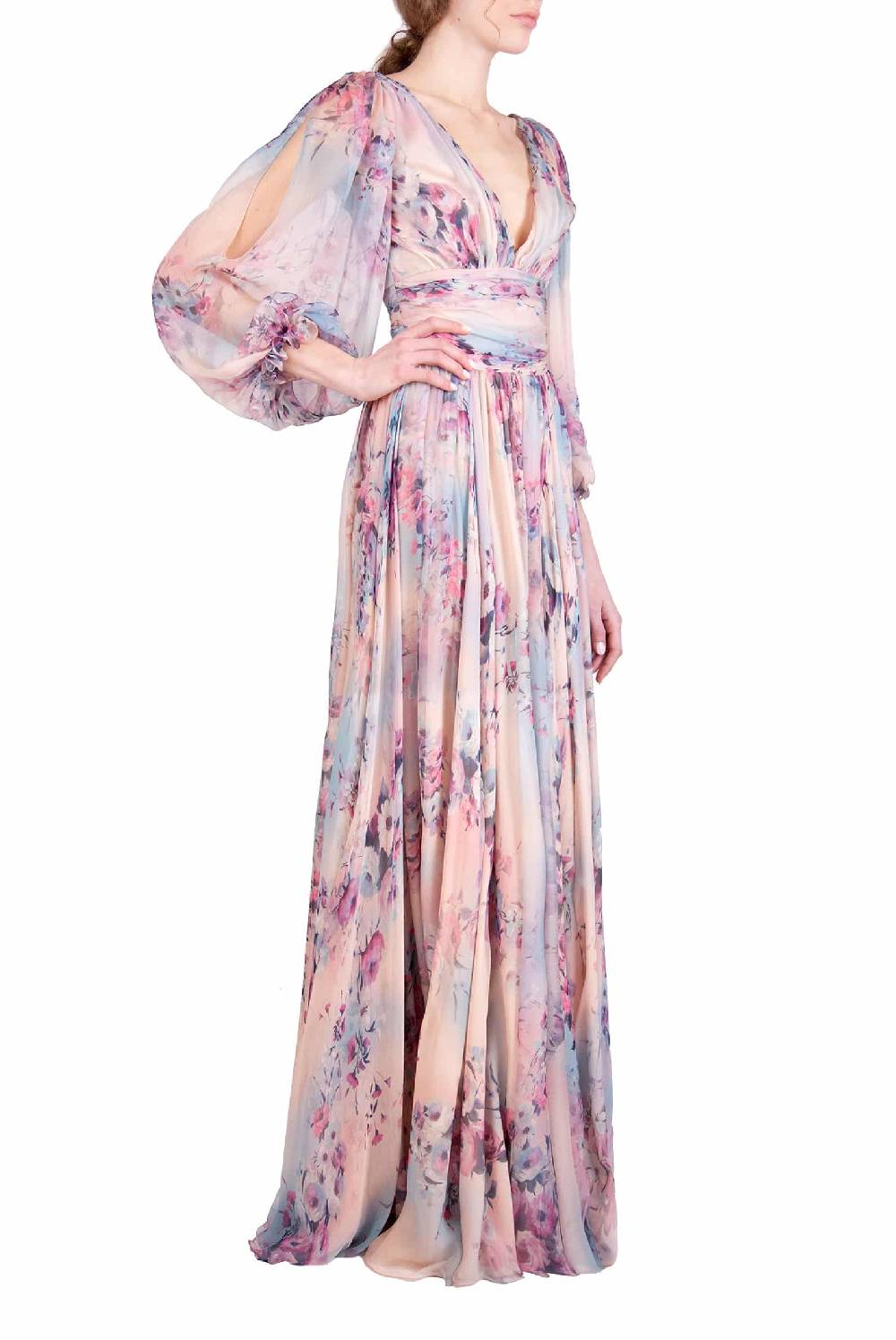 Luisa Beccaria Abito in chiffon stampato di Lucrezia Affare Del Giorno