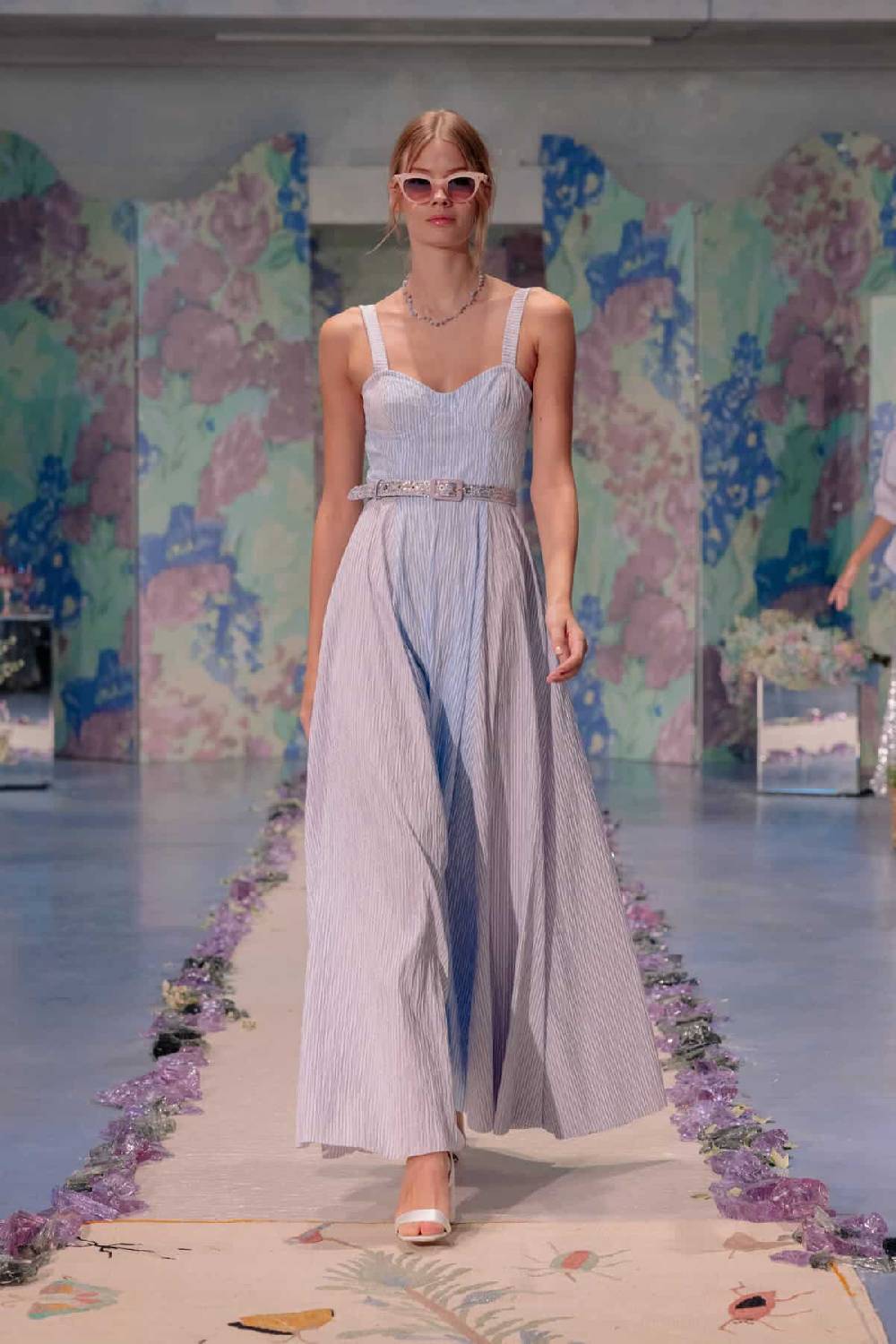 Luisa Beccaria Cintura di paillettes lilla Saldi Di Fabbrica