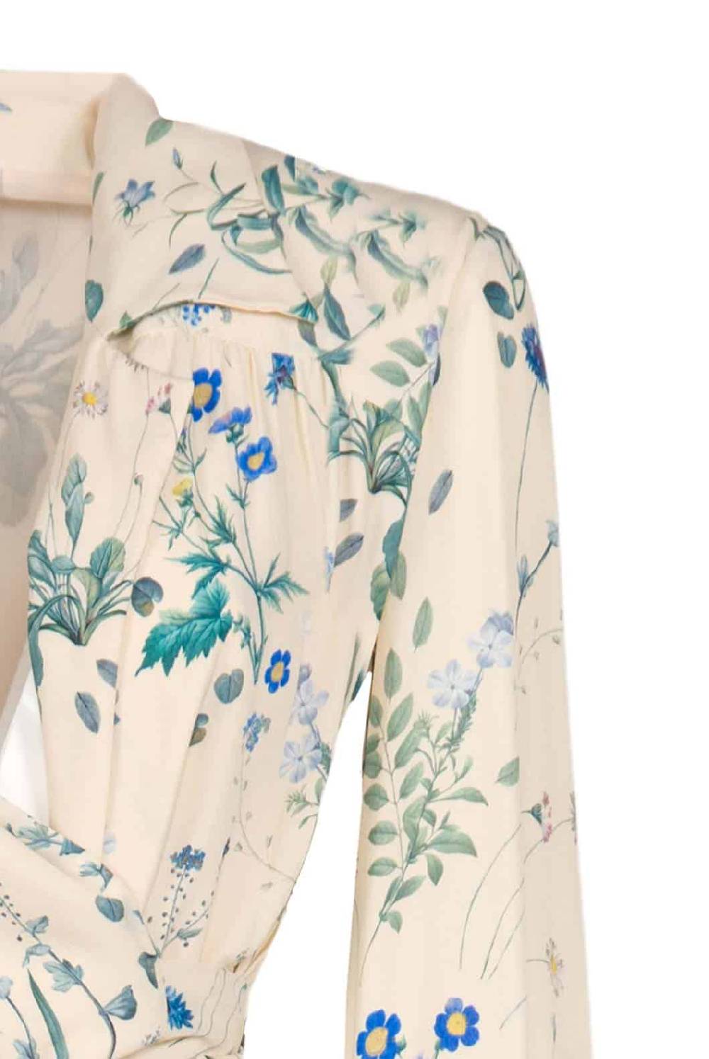 Luisa Beccaria Tuta in crêpe con stampa floreale di Herbarium con cintura Offerta esclusiva