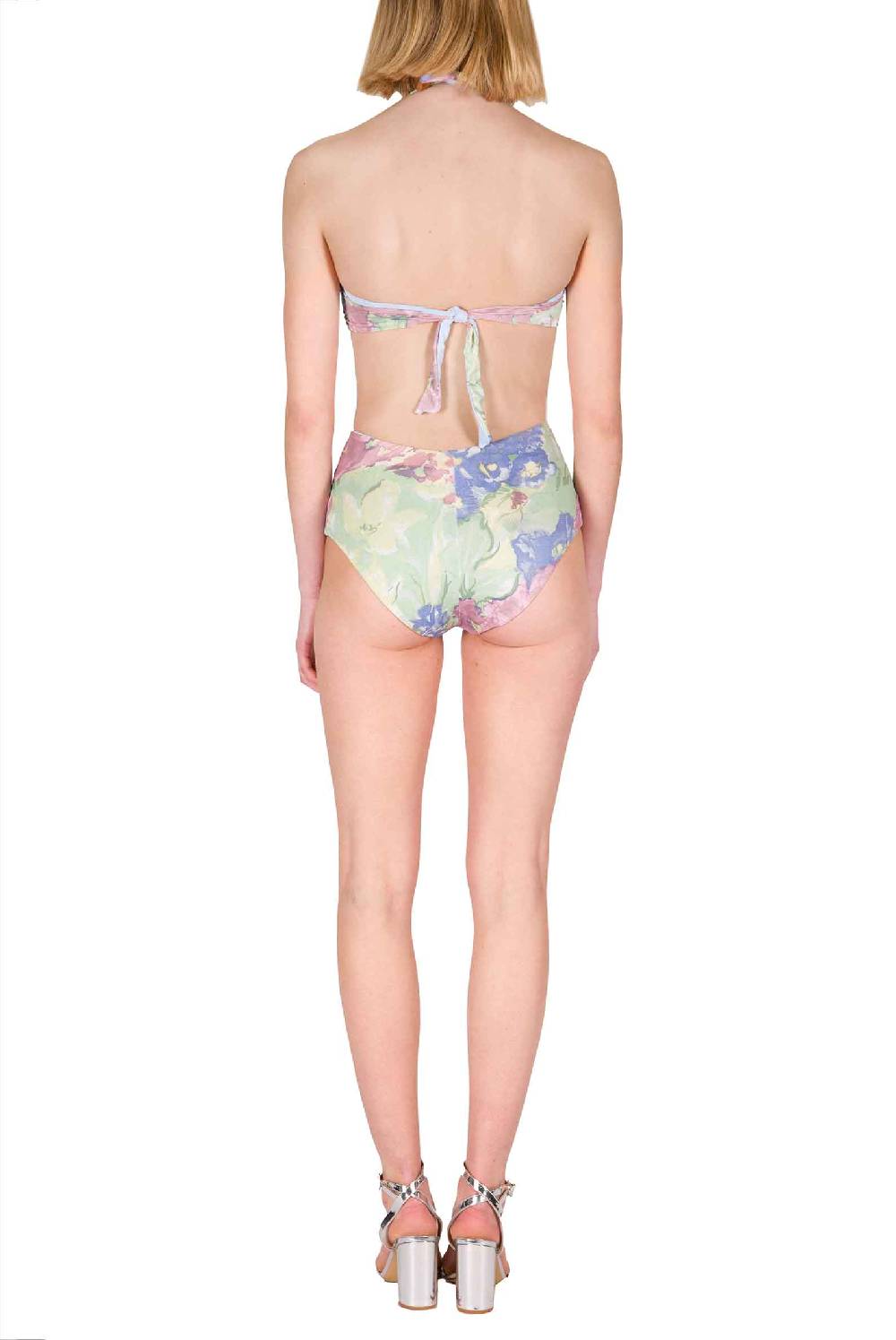 Luisa Beccaria Bikini slip a fascia e vita alta in fiori astratti Smaltimento dello stoccaggio