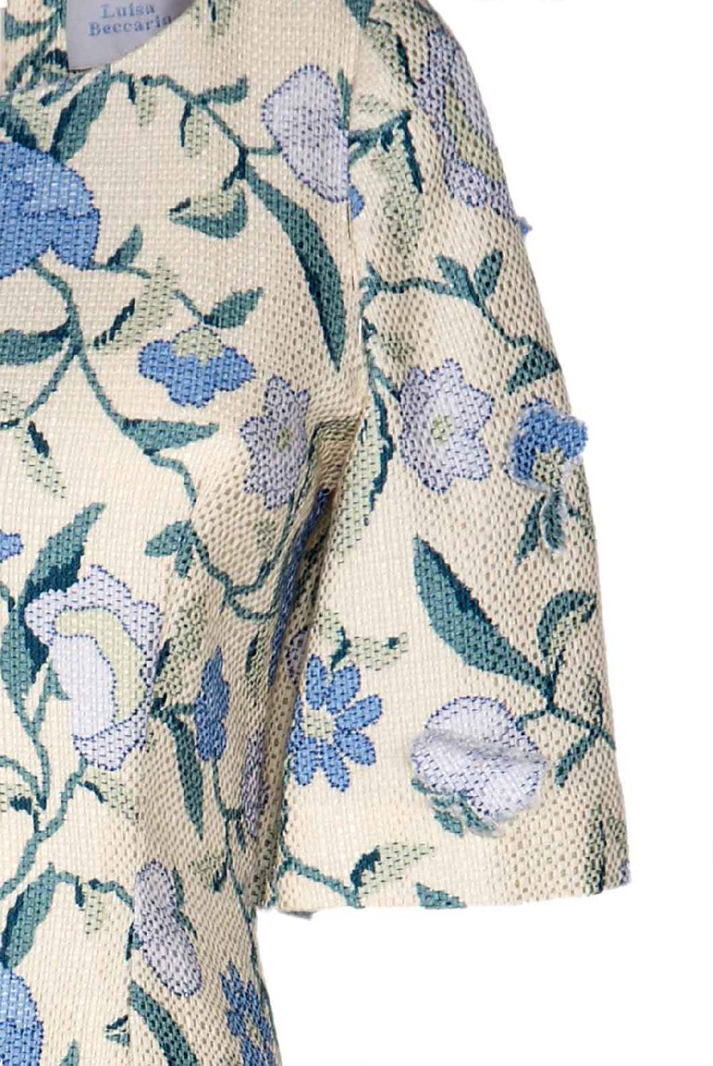 Luisa Beccaria Abito dritto in jacquard fiori di campo Vendita calda
