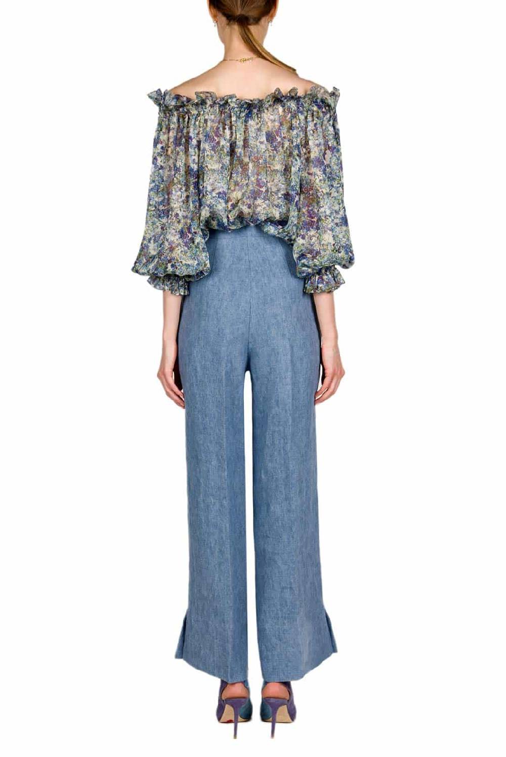 Luisa Beccaria Camicetta stampata in chiffon Latest fashion