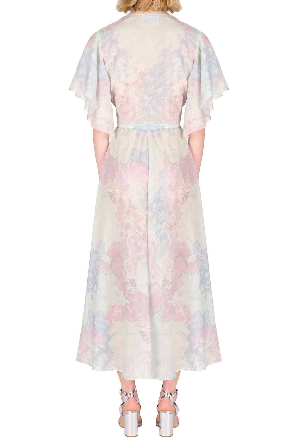 Luisa Beccaria Gonna in cotone leggero stampato con fiori astratti Online Outlet