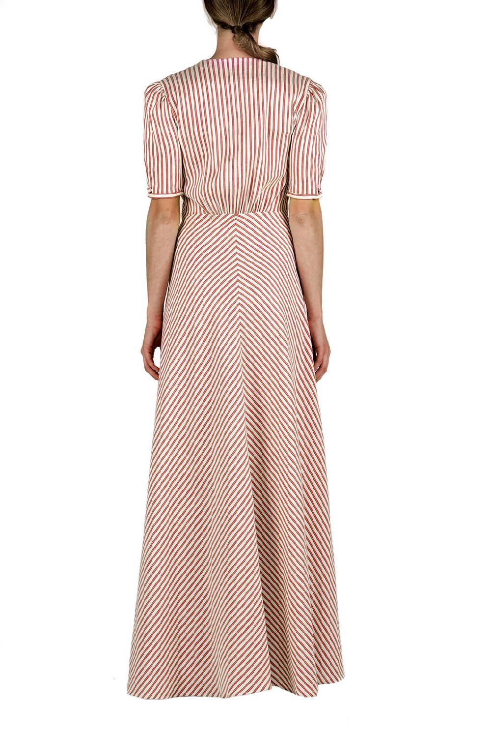Luisa Beccaria Bottoncino rigato in cotone-lino Bestseller