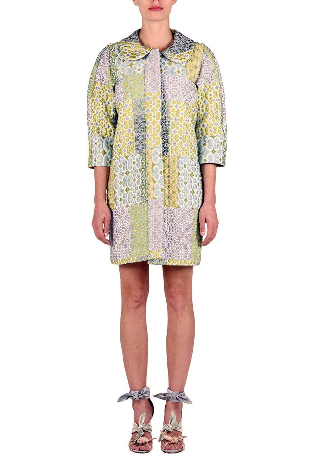 Luisa Beccaria Cappotto in broccato patchwork Offerte stagionali