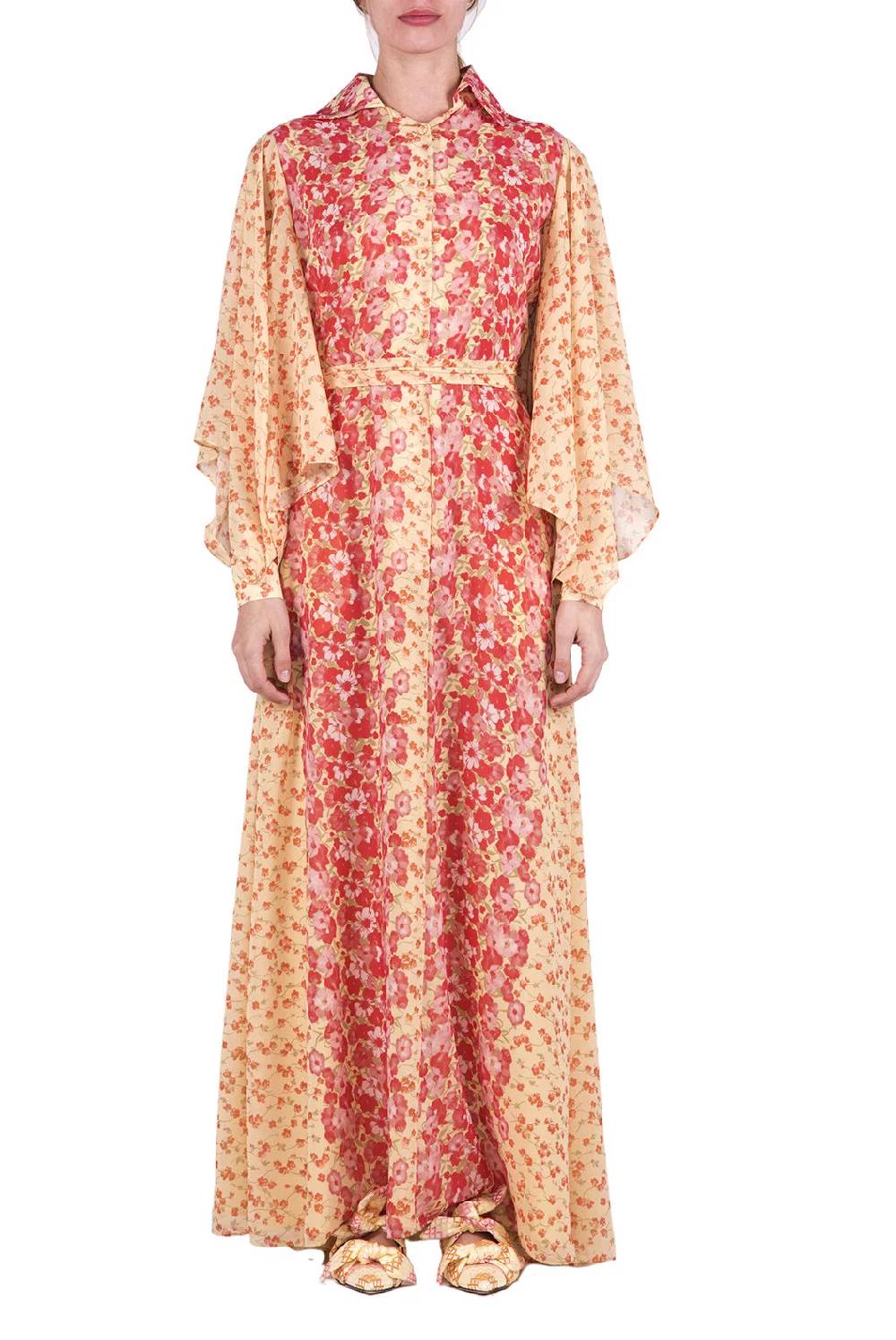 Luisa Beccaria Caftano in georgette floreale Offerte speciali