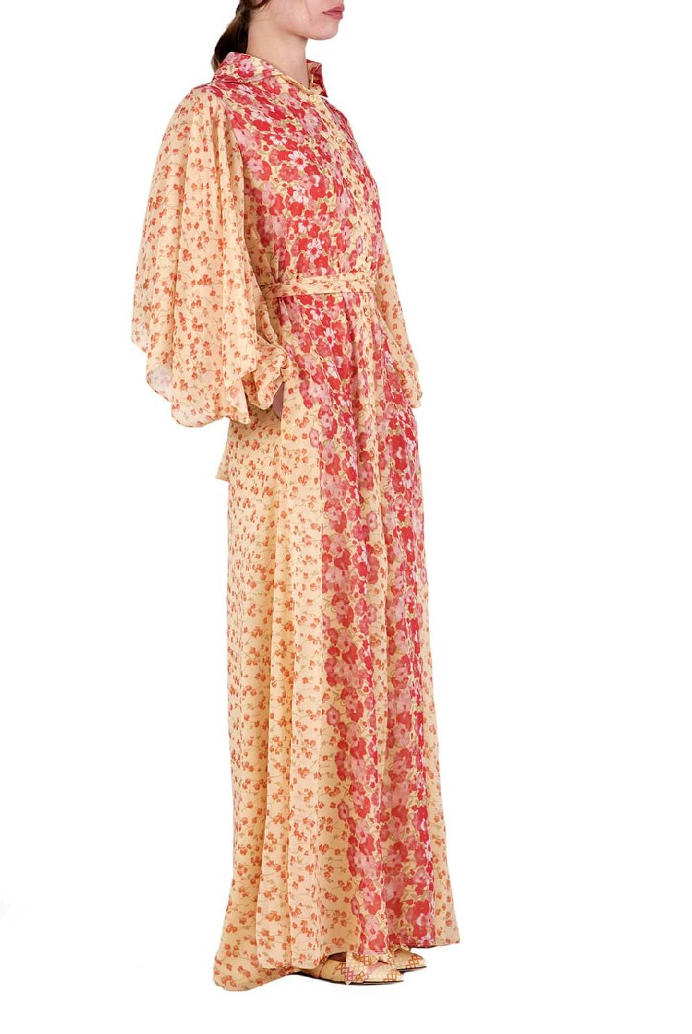 Luisa Beccaria Caftano in georgette floreale Offerte speciali
