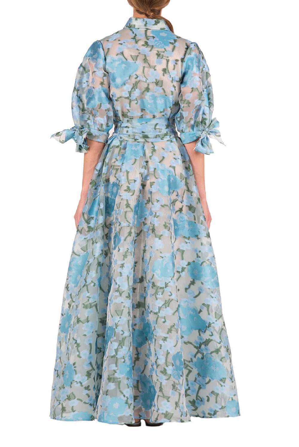Luisa Beccaria Chemisier in organza con riempimento floreale Sconti VIP