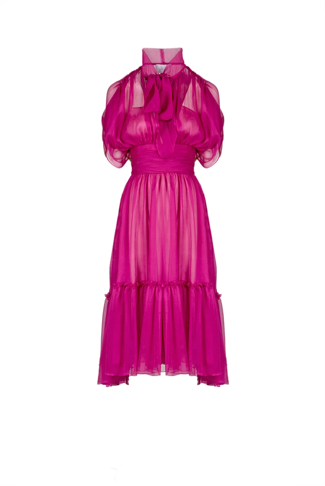 Luisa Beccaria Abito midi Charlotte in chiffon Ritorno libero