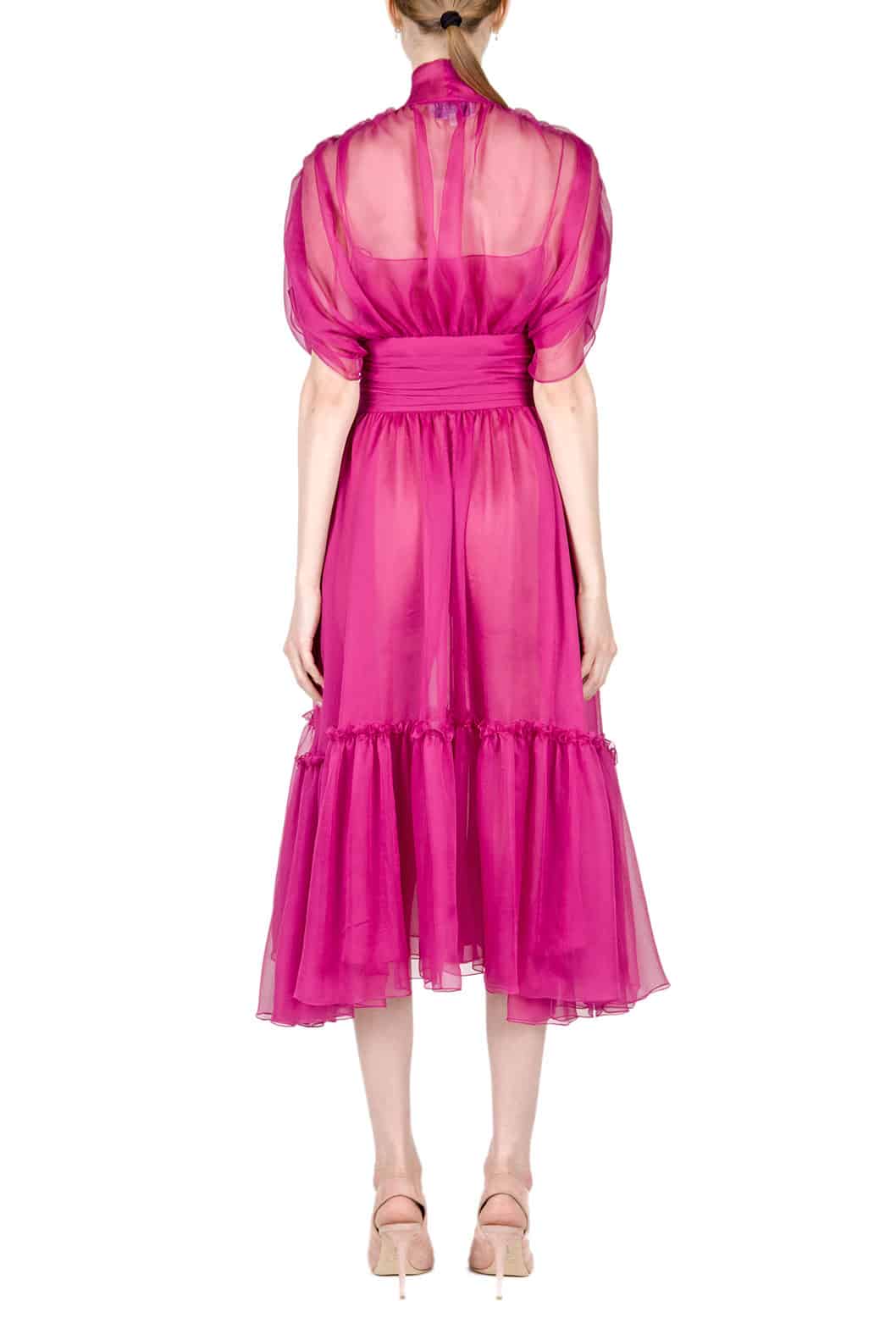 Luisa Beccaria Abito midi Charlotte in chiffon Ritorno libero