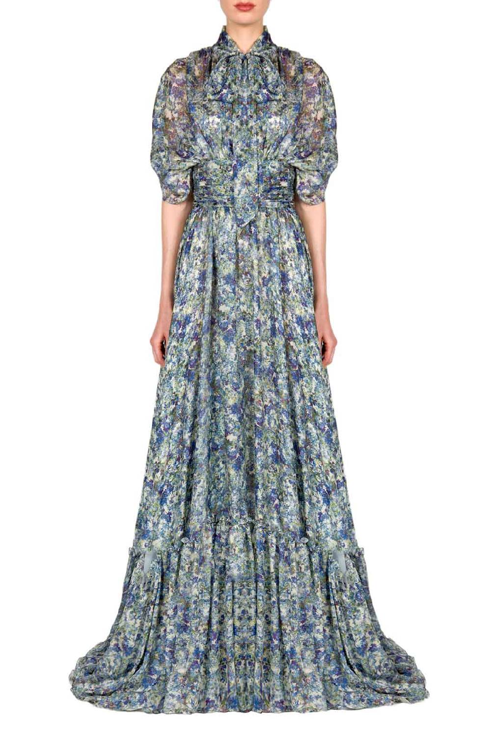 Luisa Beccaria Maxi abito in chiffon stampato Only for today