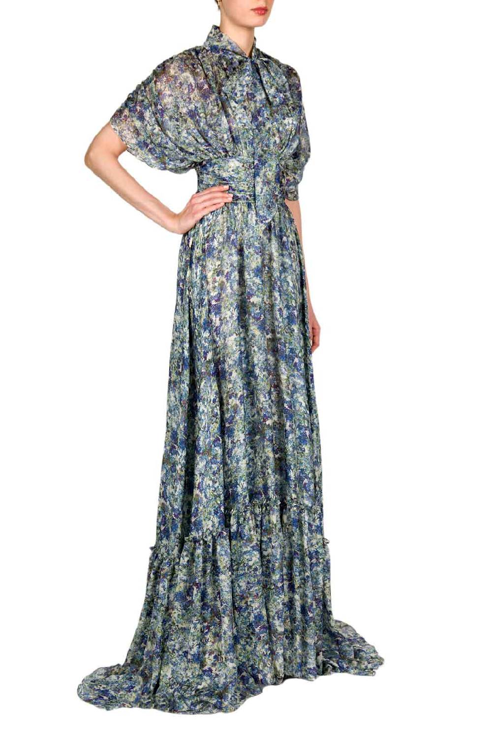 Luisa Beccaria Maxi abito in chiffon stampato Only for today