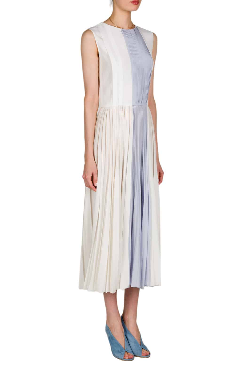 Luisa Beccaria Abito midi plissettato bicolore Fino al 55% di sconto