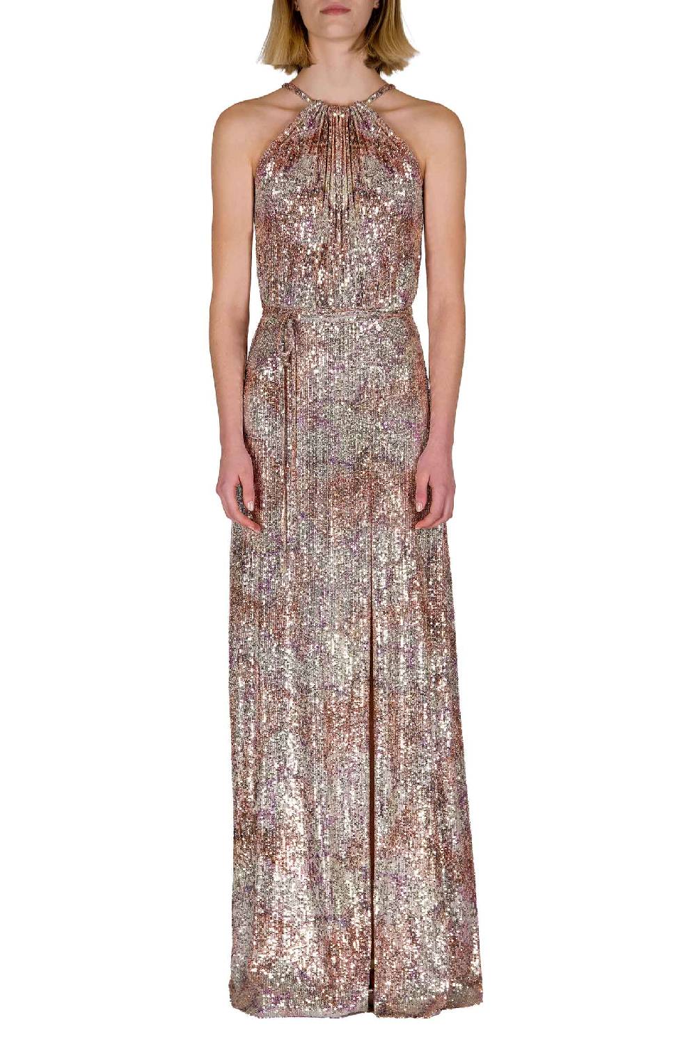 Luisa Beccaria Abito in paillettes marmorizzate con scollo all'americana 50% di sconto con spedizione gratuita