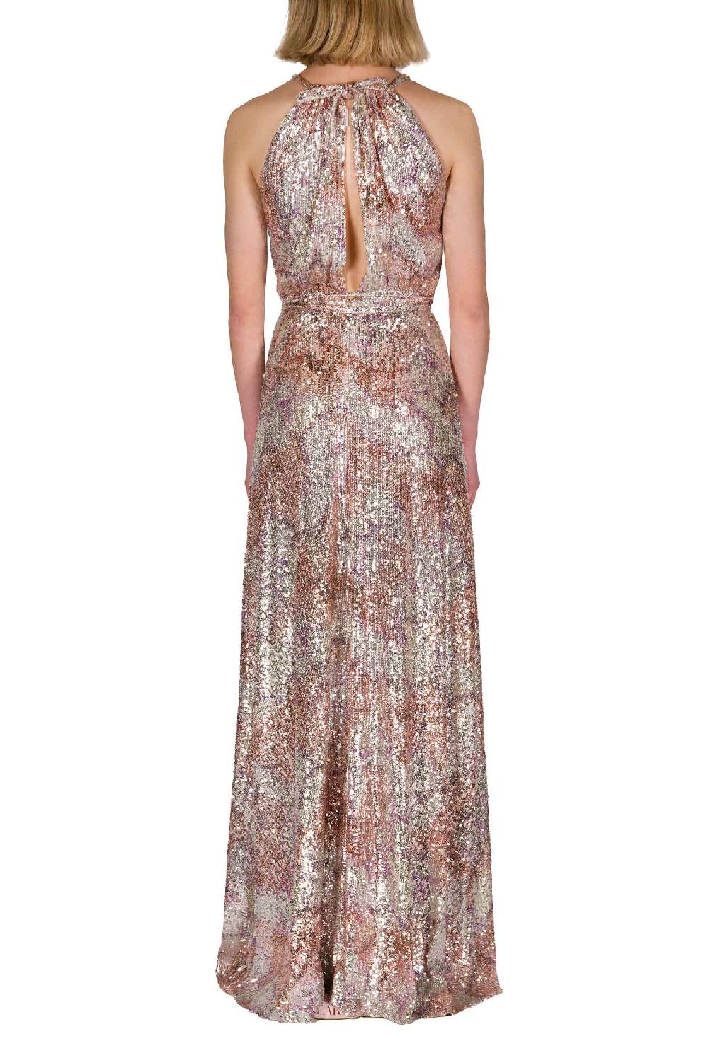 Luisa Beccaria Abito in paillettes marmorizzate con scollo all'americana 50% di sconto con spedizione gratuita