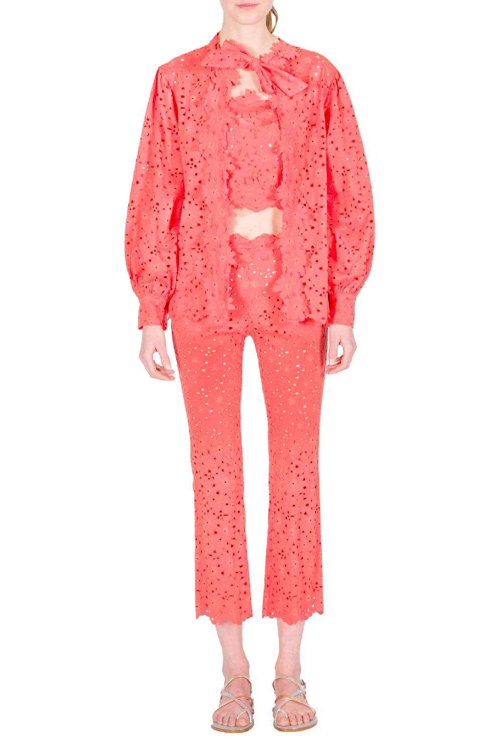 Luisa Beccaria Camicia in pizzo floreale 50% di sconto per tempo limitato
