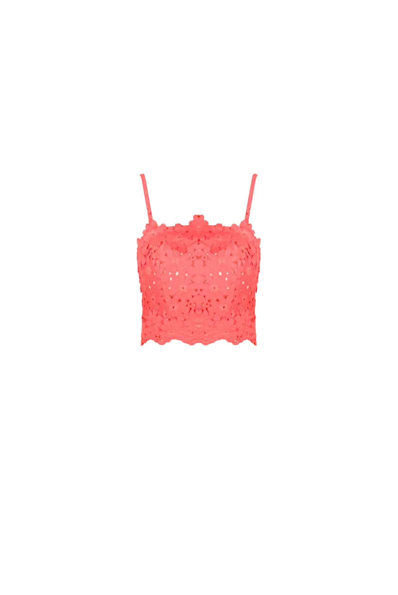 Luisa Beccaria Top in pizzo floreale incrociato