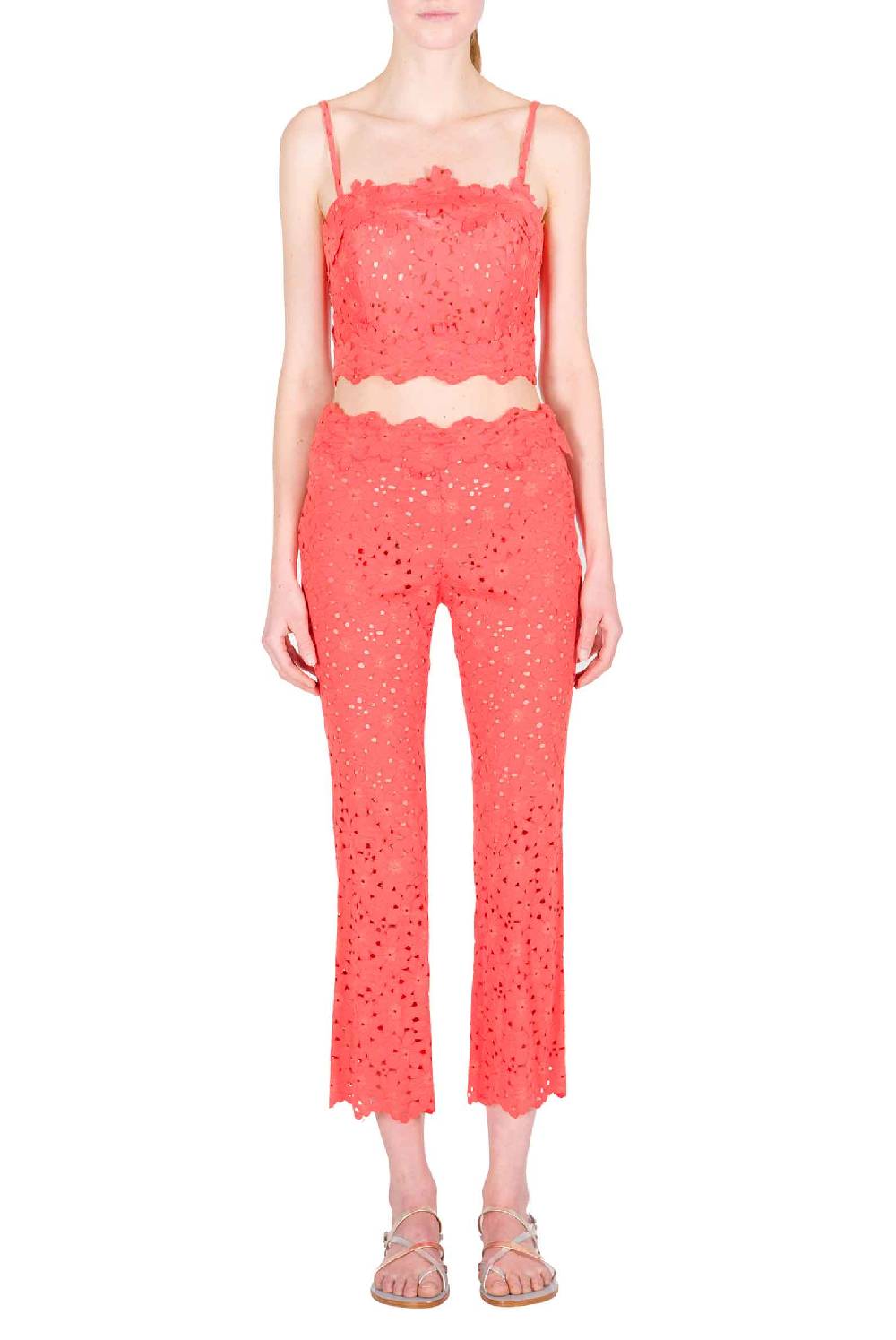 Luisa Beccaria Top in pizzo floreale incrociato 2025
