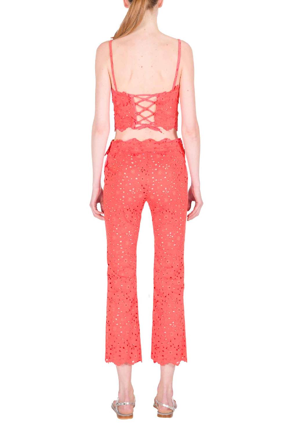 Luisa Beccaria Top in pizzo floreale incrociato 2025