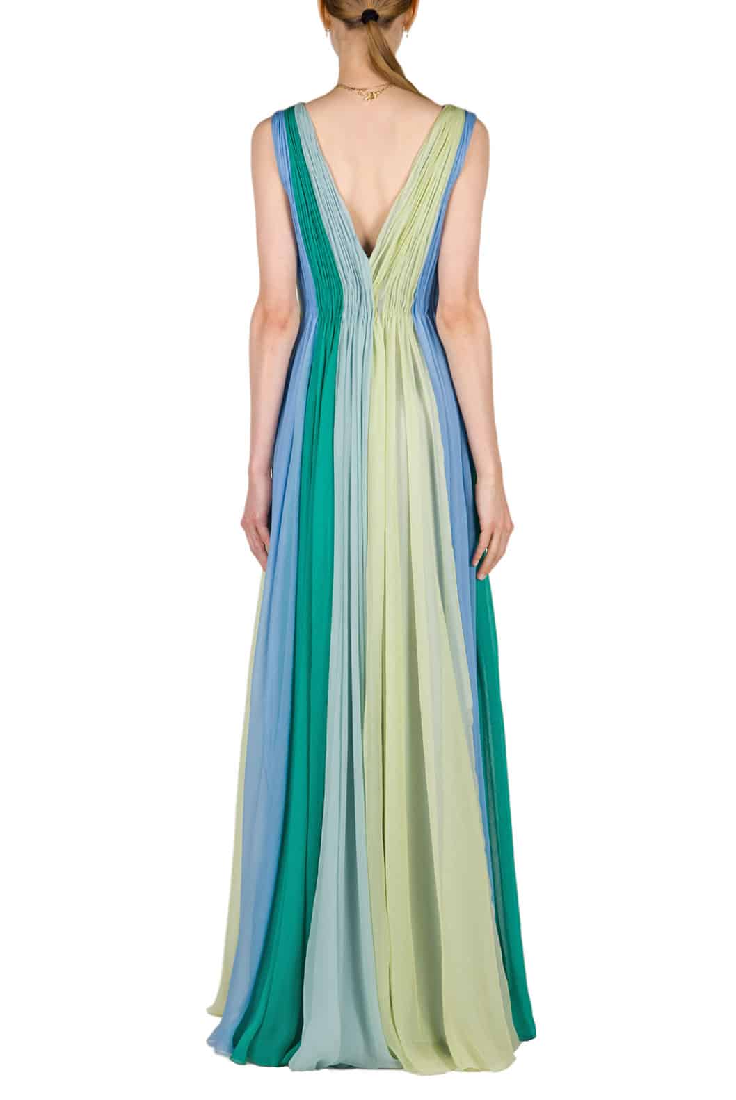 Luisa Beccaria Maxi abito in chiffon multicolore Italia