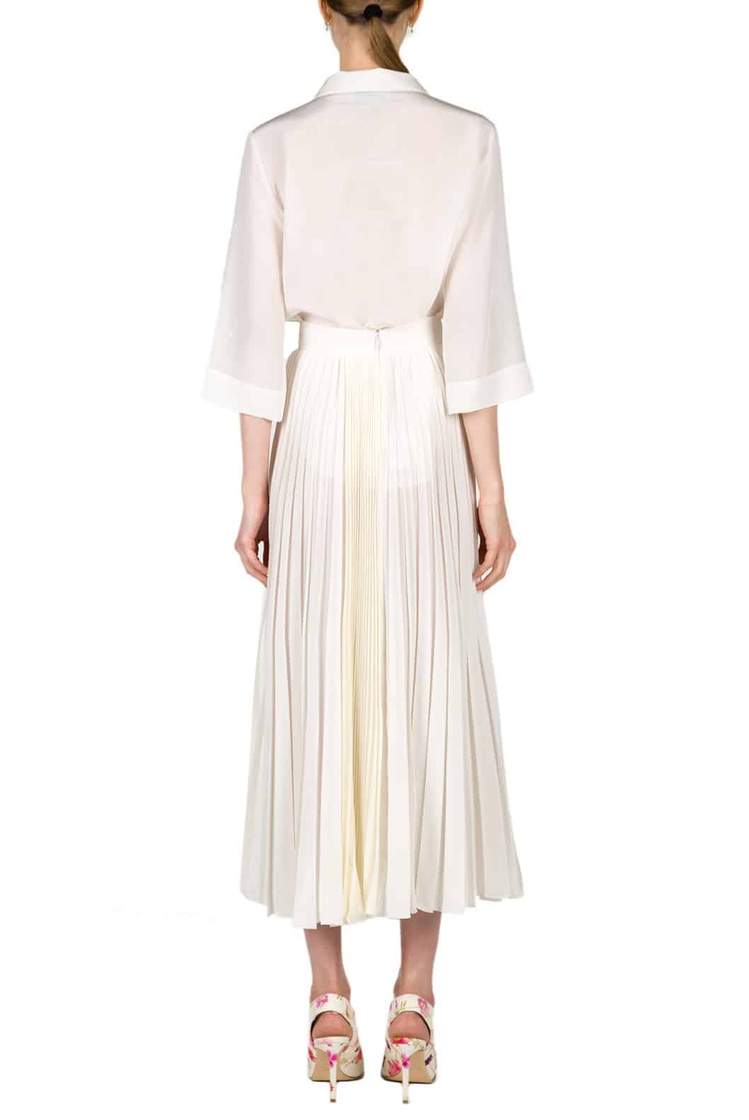 Luisa Beccaria Top in crêpe decorato con tasche applicate In Linea