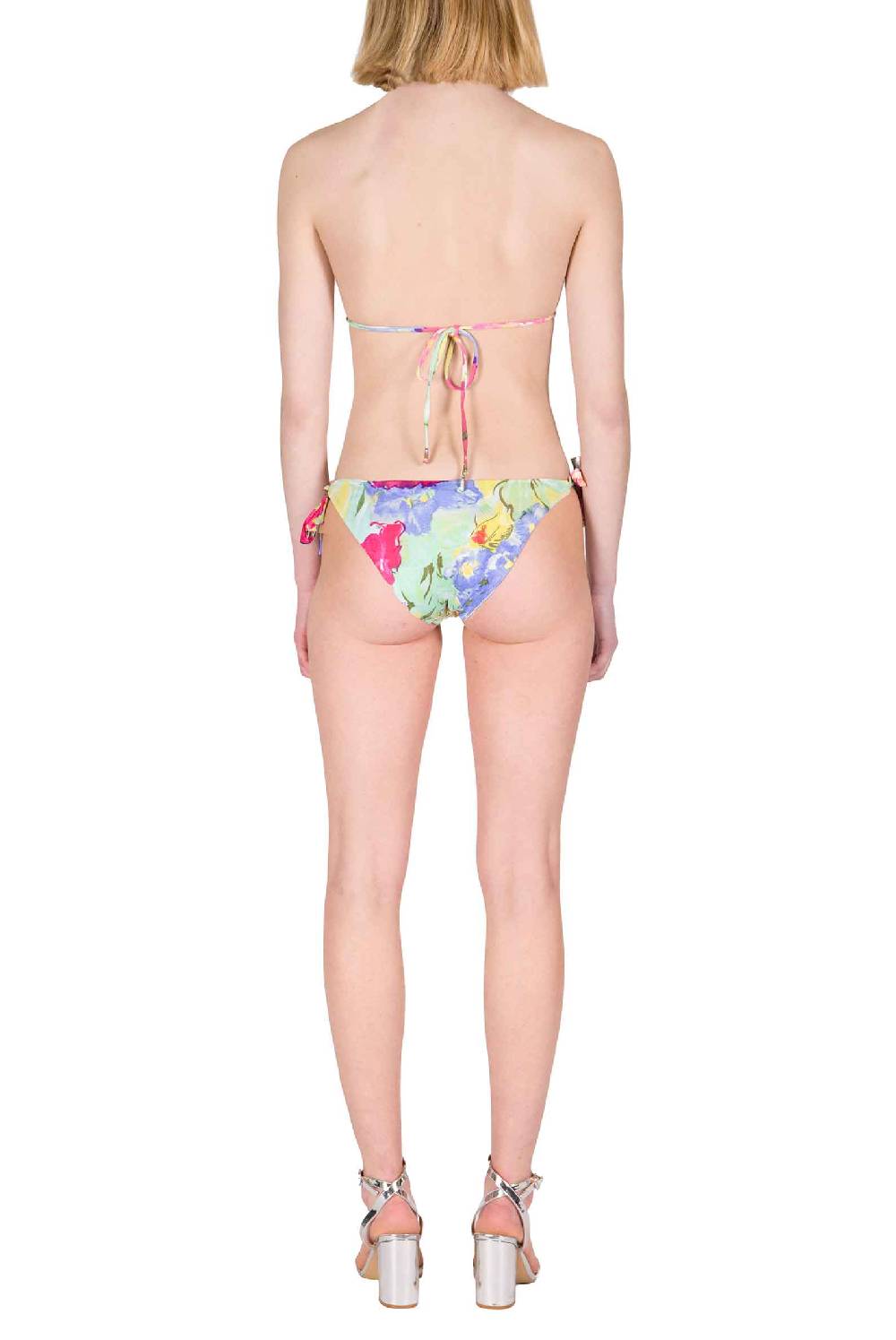 Luisa Beccaria Bikini Triangolo E Slip A Fiori Astratti Nuovo