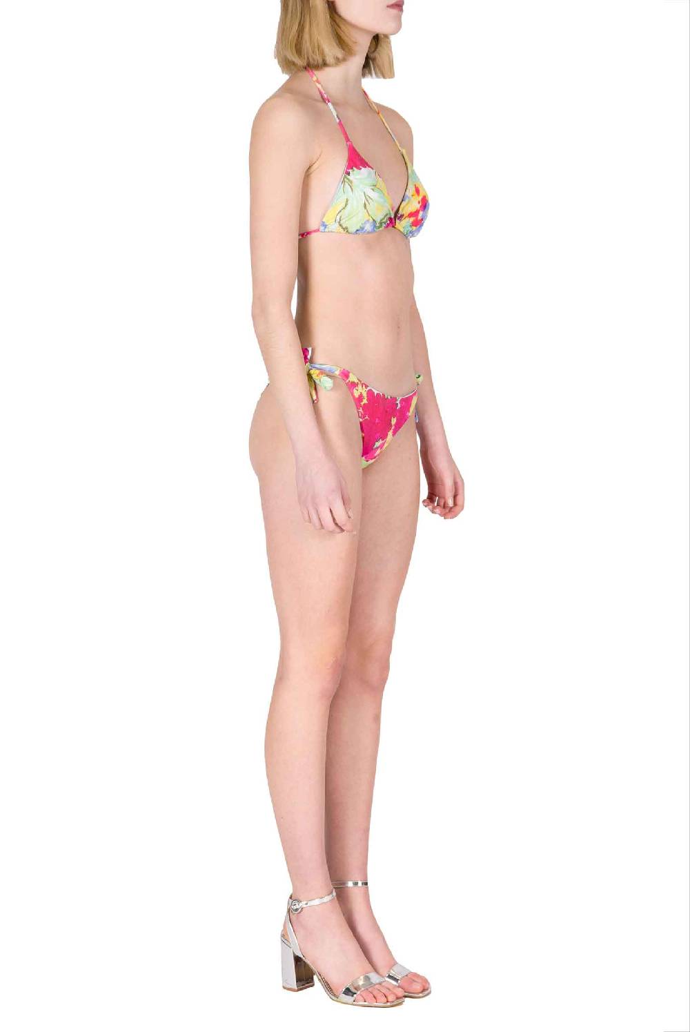 Luisa Beccaria Bikini Triangolo E Slip A Fiori Astratti Nuovo