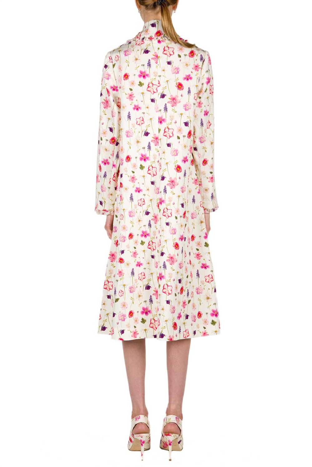 Luisa Beccaria Cappotto in piquet di cotone stampato floreale Fino Al -60%