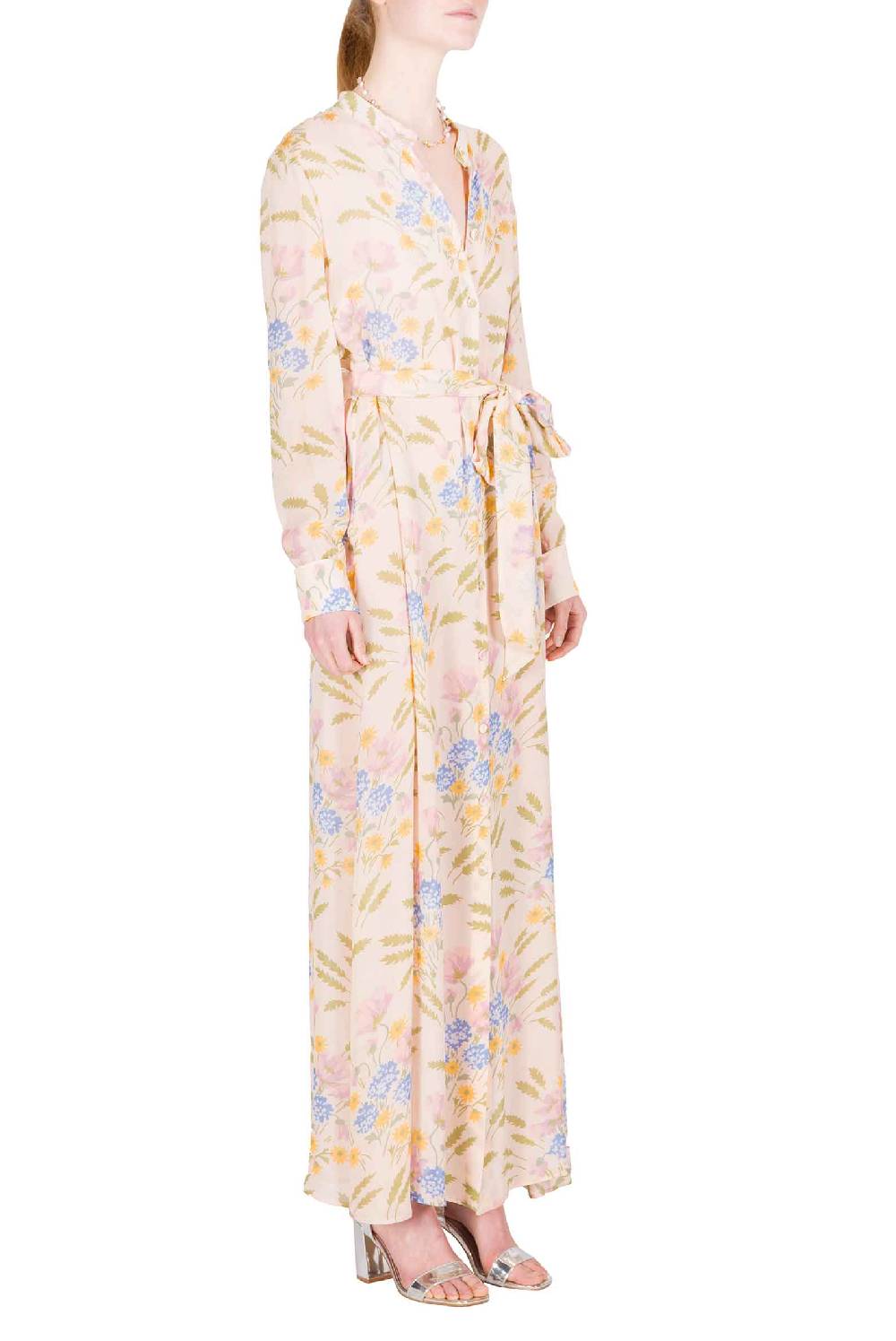 Luisa Beccaria Abito con fusciacca in georgette stampato in macro Blooming Mirage Convenienza