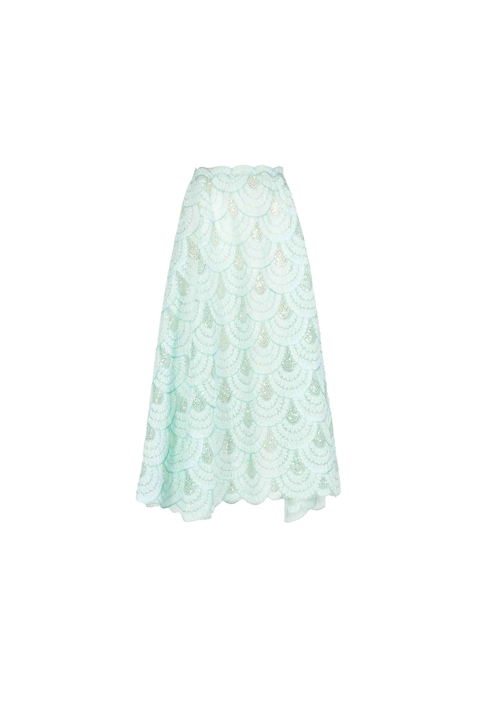 Luisa Beccaria Gonna a balze in tulle paillettes Saldi