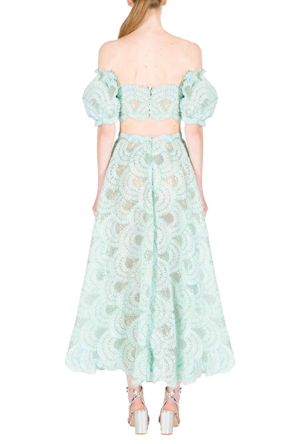 Luisa Beccaria Gonna a balze in tulle paillettes Saldi