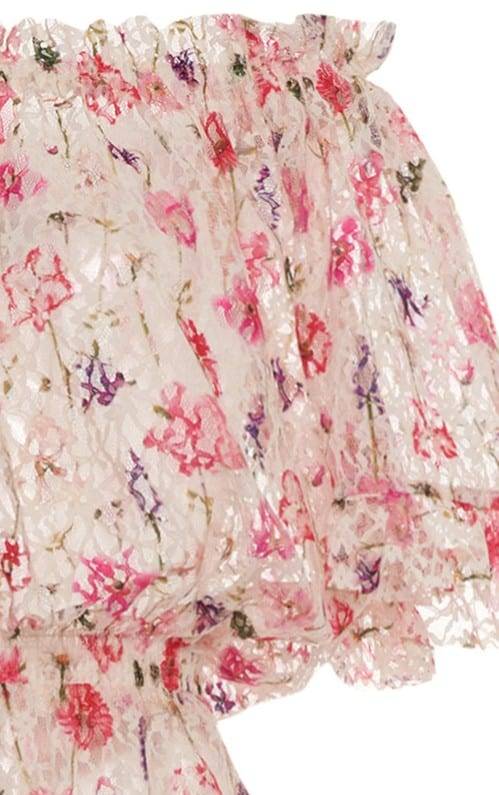 Luisa Beccaria Tuta in pizzo con stampa floreale con spalle scoperte Hotsell