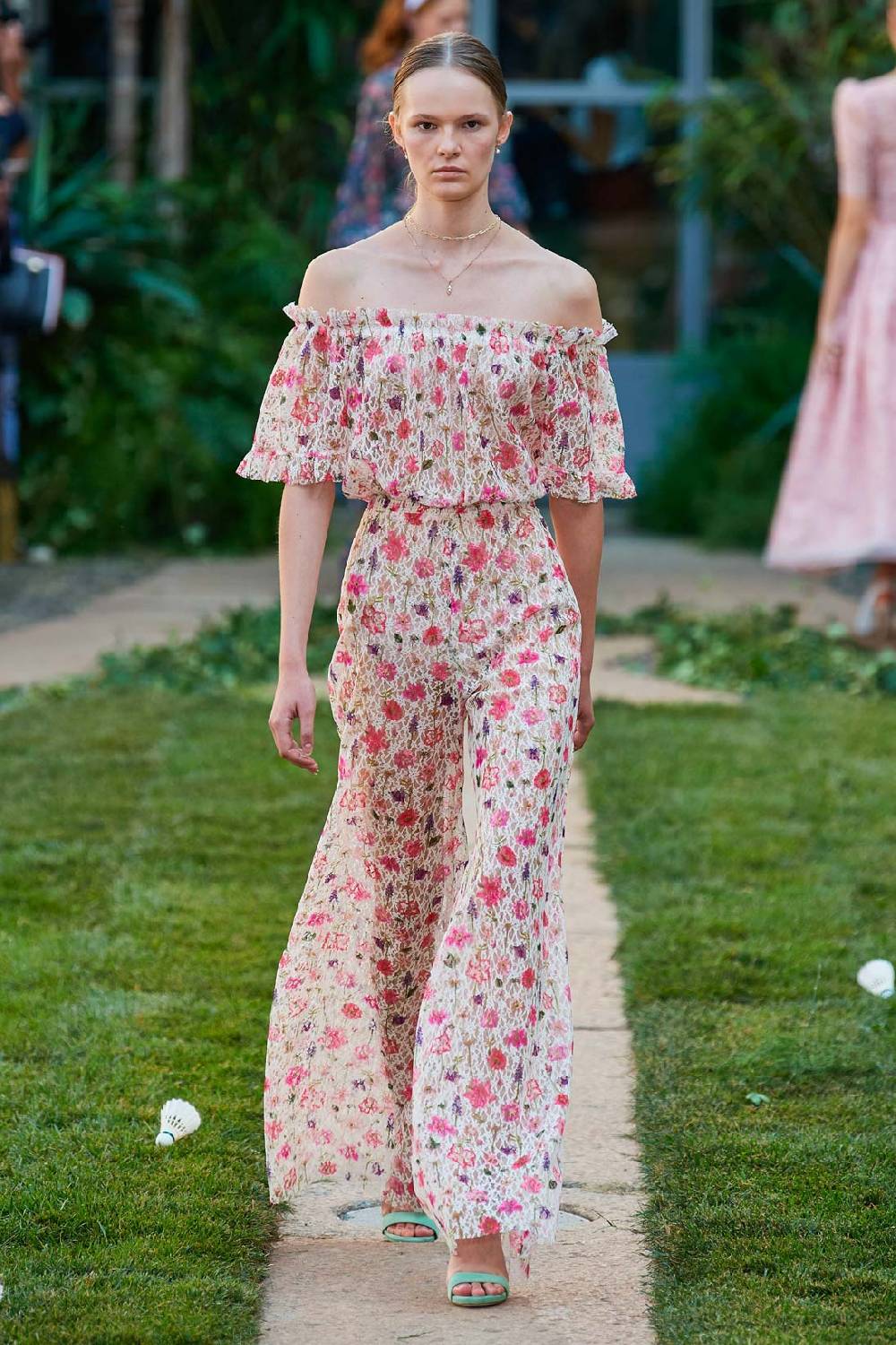 Luisa Beccaria Tuta in pizzo con stampa floreale con spalle scoperte Hotsell