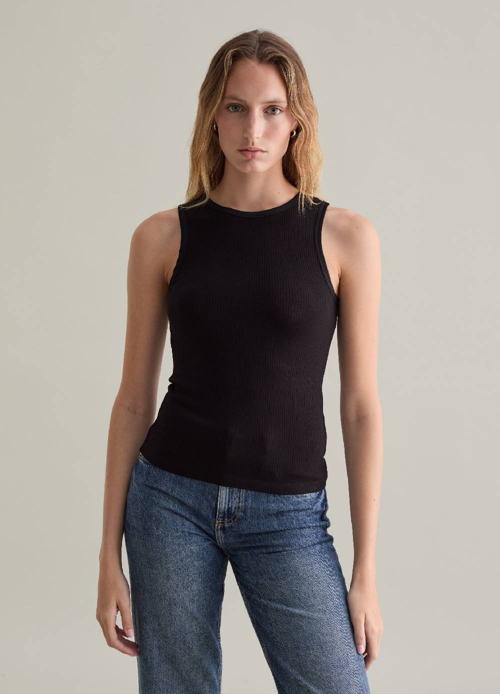 PIOMBO Tank top in viscosa stretch a costine Acquista Ora