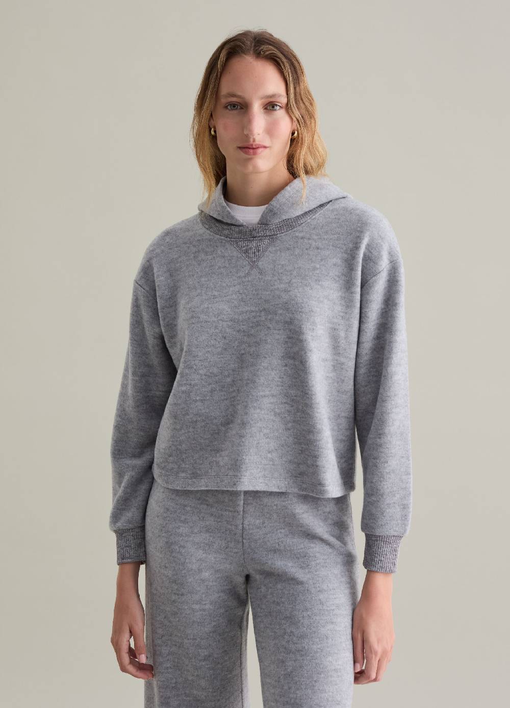 PIOMBO Top in maglia con cappuccio a maniche lunghe Presa