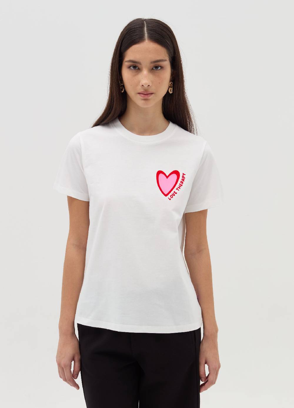 LOVE THERAPY T-shirt con stampa cuore Outlet