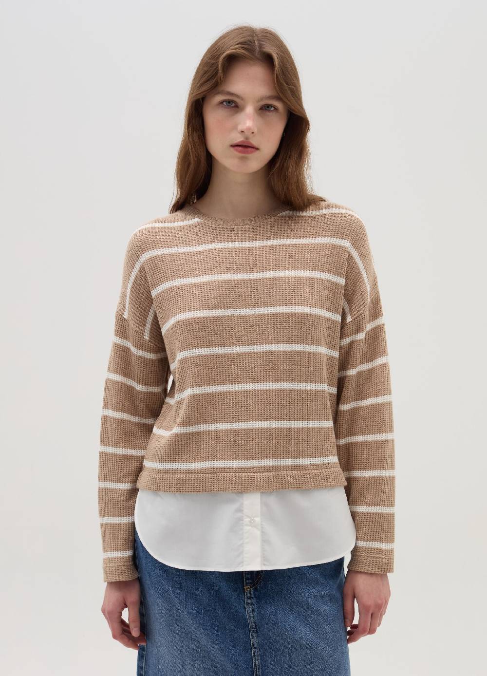 OVS T-shirt maniche lunghe con micro trama waffle Saldi