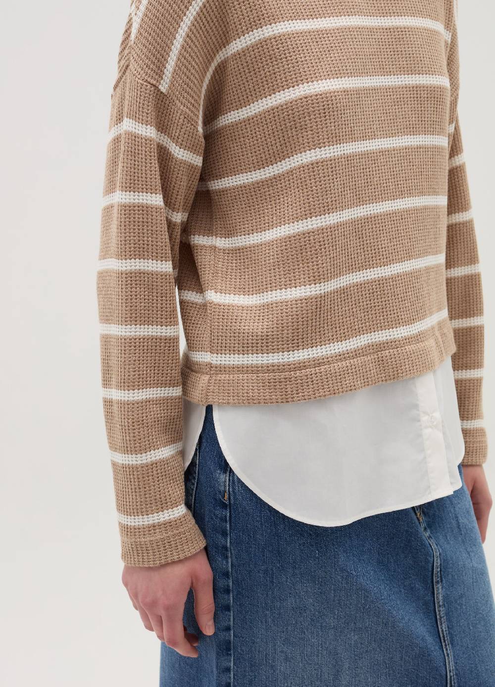 OVS T-shirt maniche lunghe con micro trama waffle Saldi