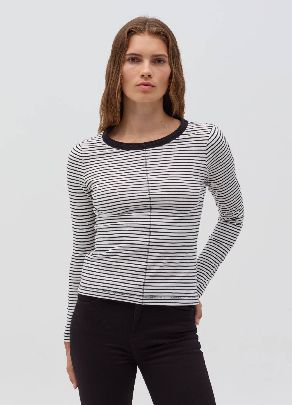 OVS T-shirt a righe sottili con maniche lunghe Saldi Di Fabbrica