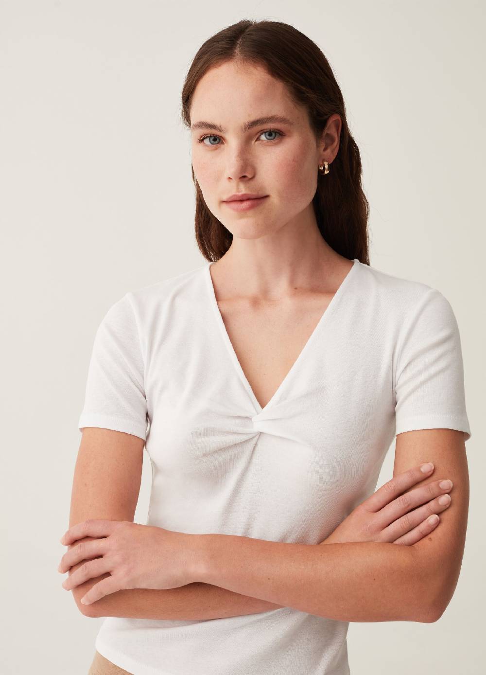 OVS T-shirt con scollo a V e nodo Soddisfazione Garantita