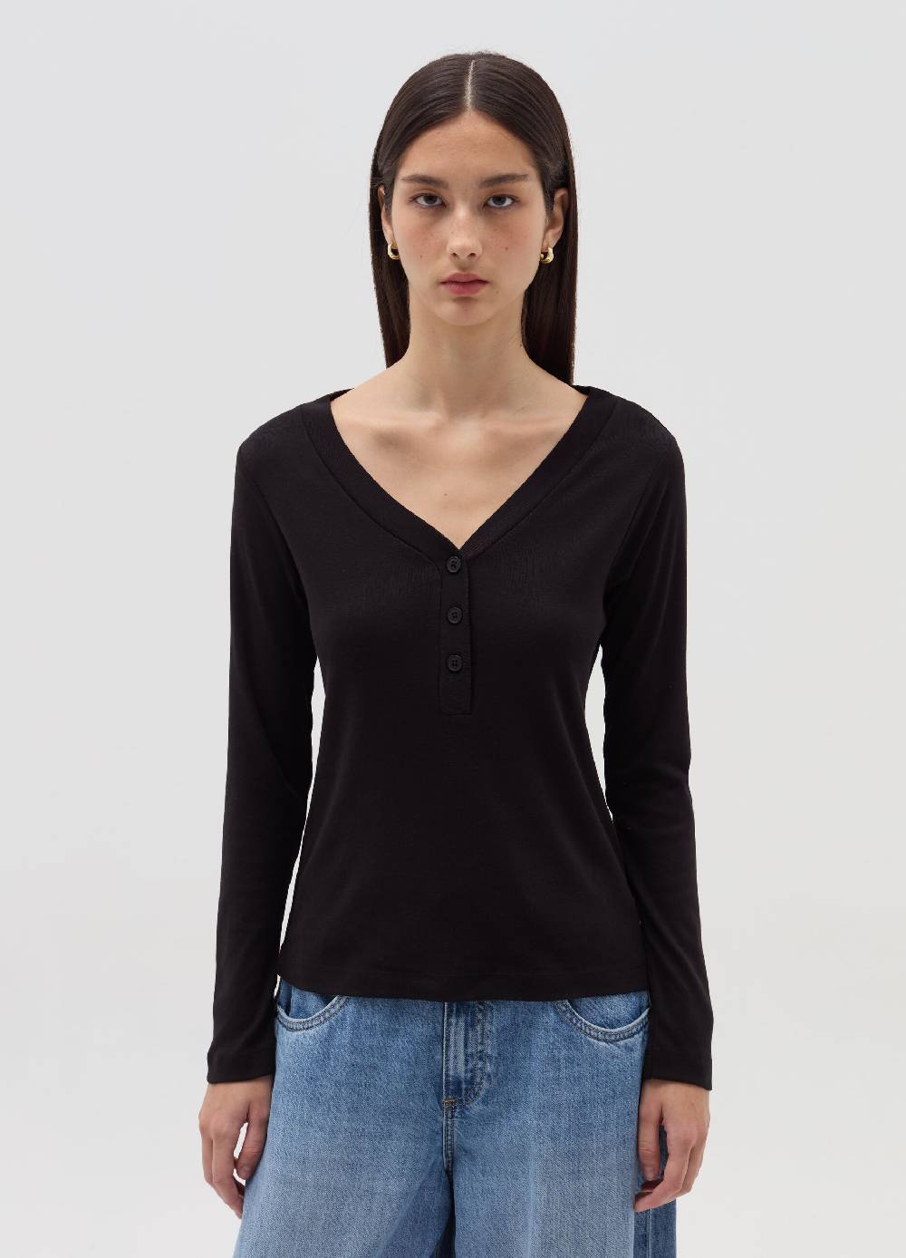 OVS T-shirt maniche lunghe scollo serafino Nuova