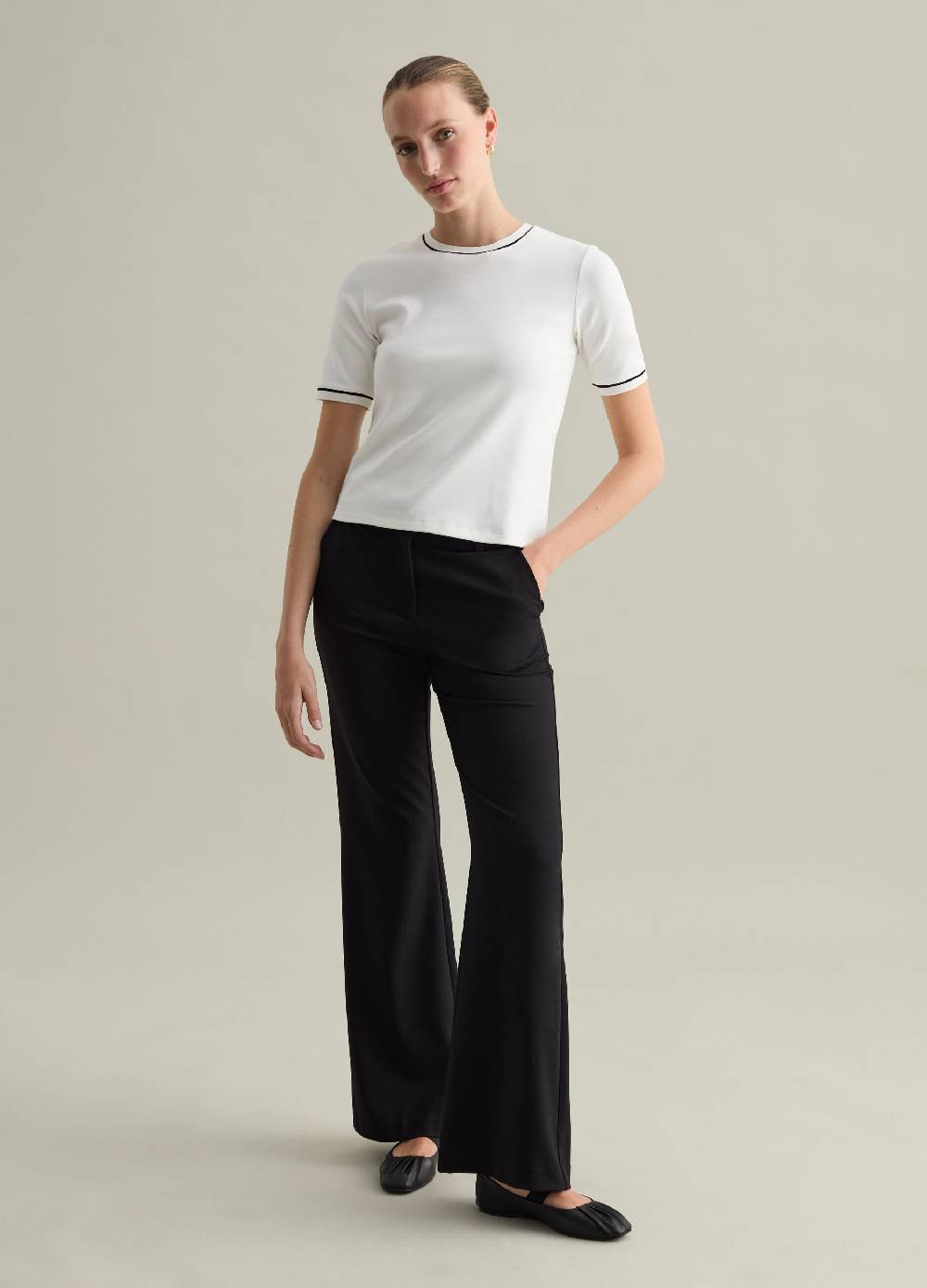 PIOMBO T-shirt con piping a contrasto Contemporary Offerta settimanale