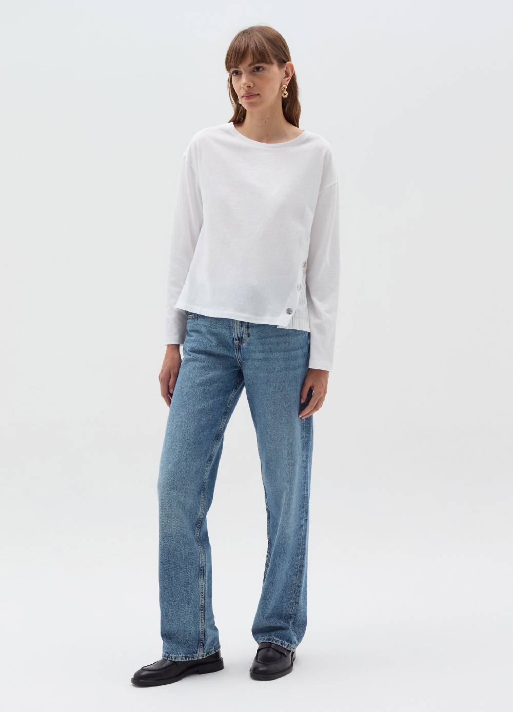 OVS T-shirt a maniche lunghe con inserti a righe Italia