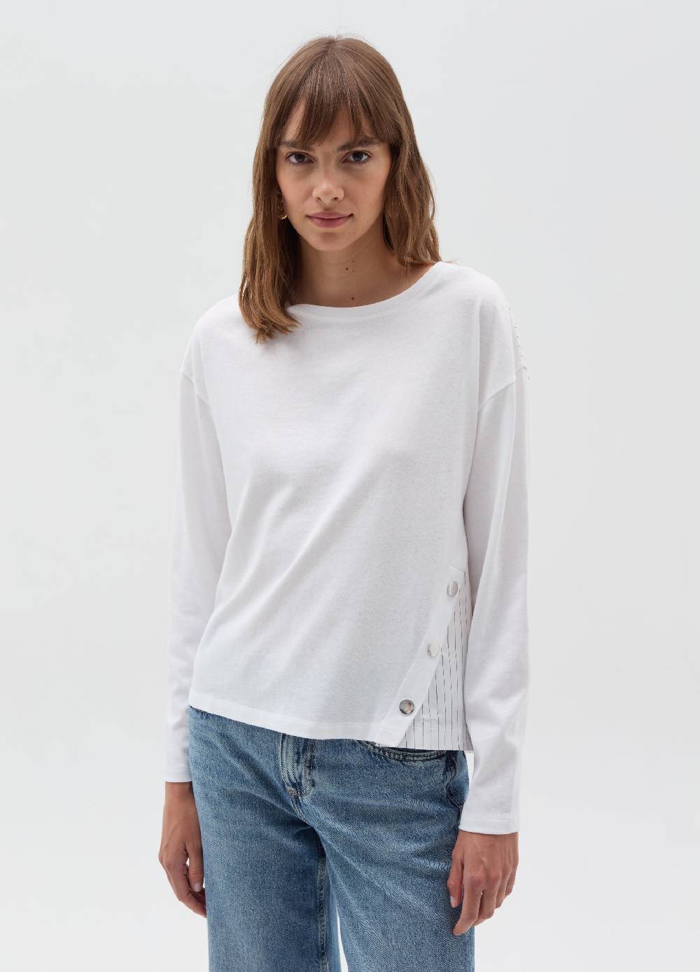 OVS T-shirt a maniche lunghe con inserti a righe Italia