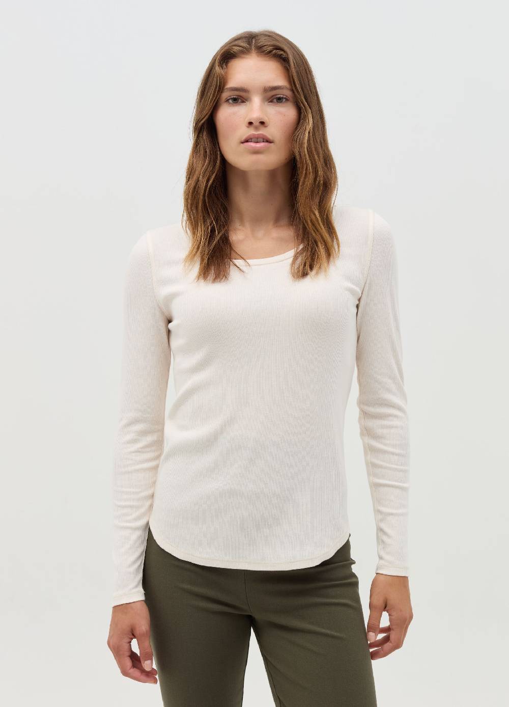 NICOL CARAMEL T-shirt premaman a costine con maniche lunghe Spedizione Gratuita