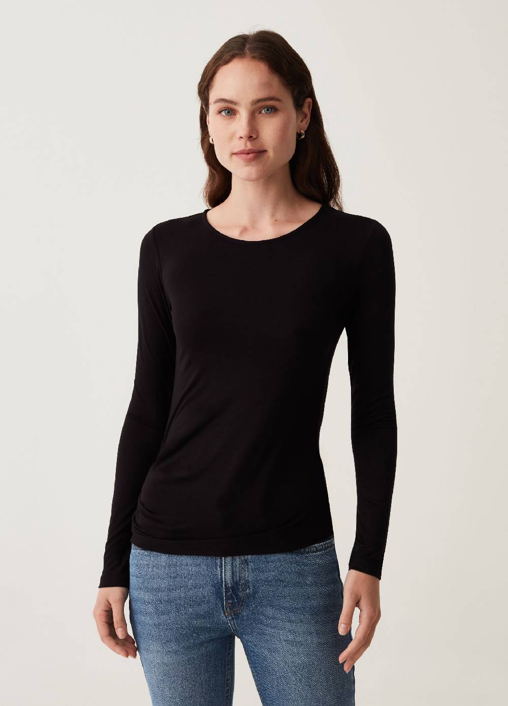 OVS T-shirt in viscosa stretch con maniche lunghe Soddisfazione Garantita