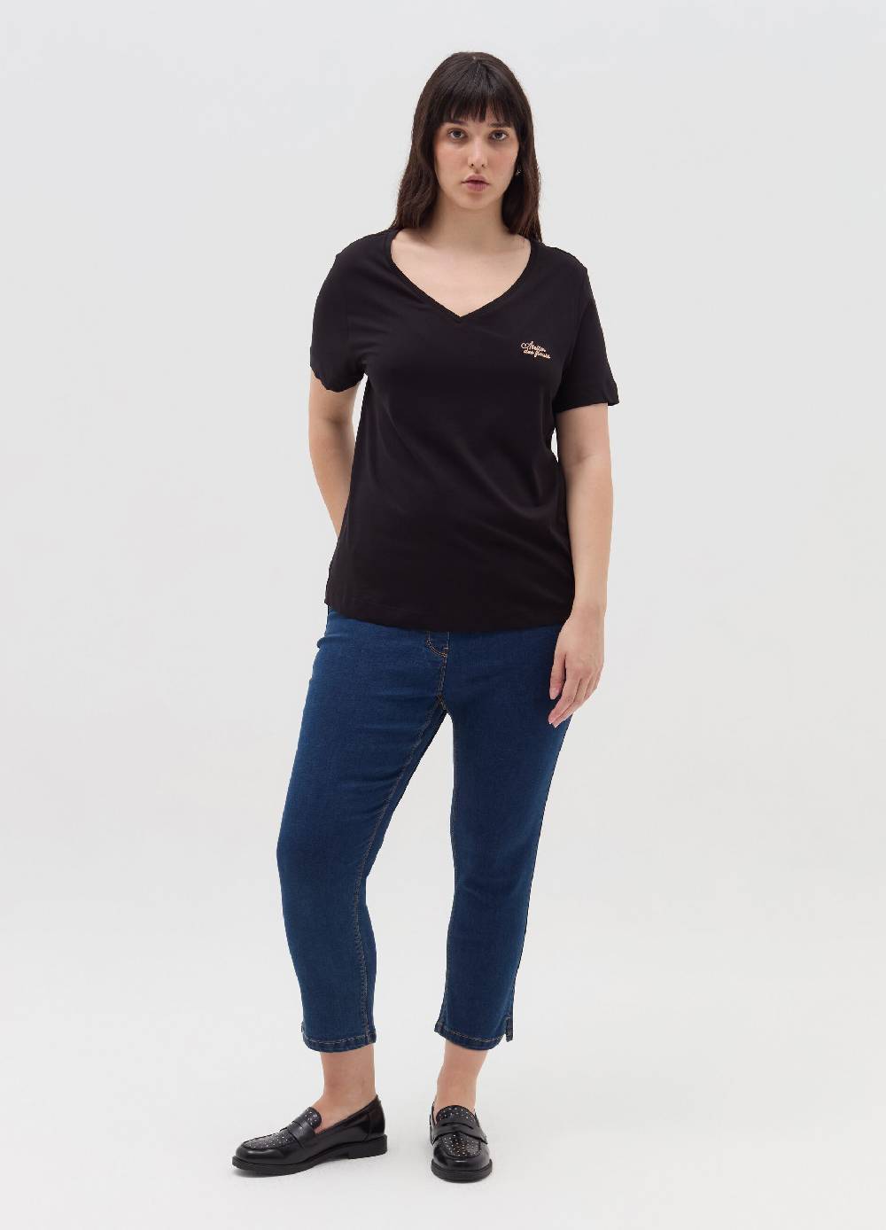 MYA T-shirt con ricamo lurex Curvy Consegna Veloce