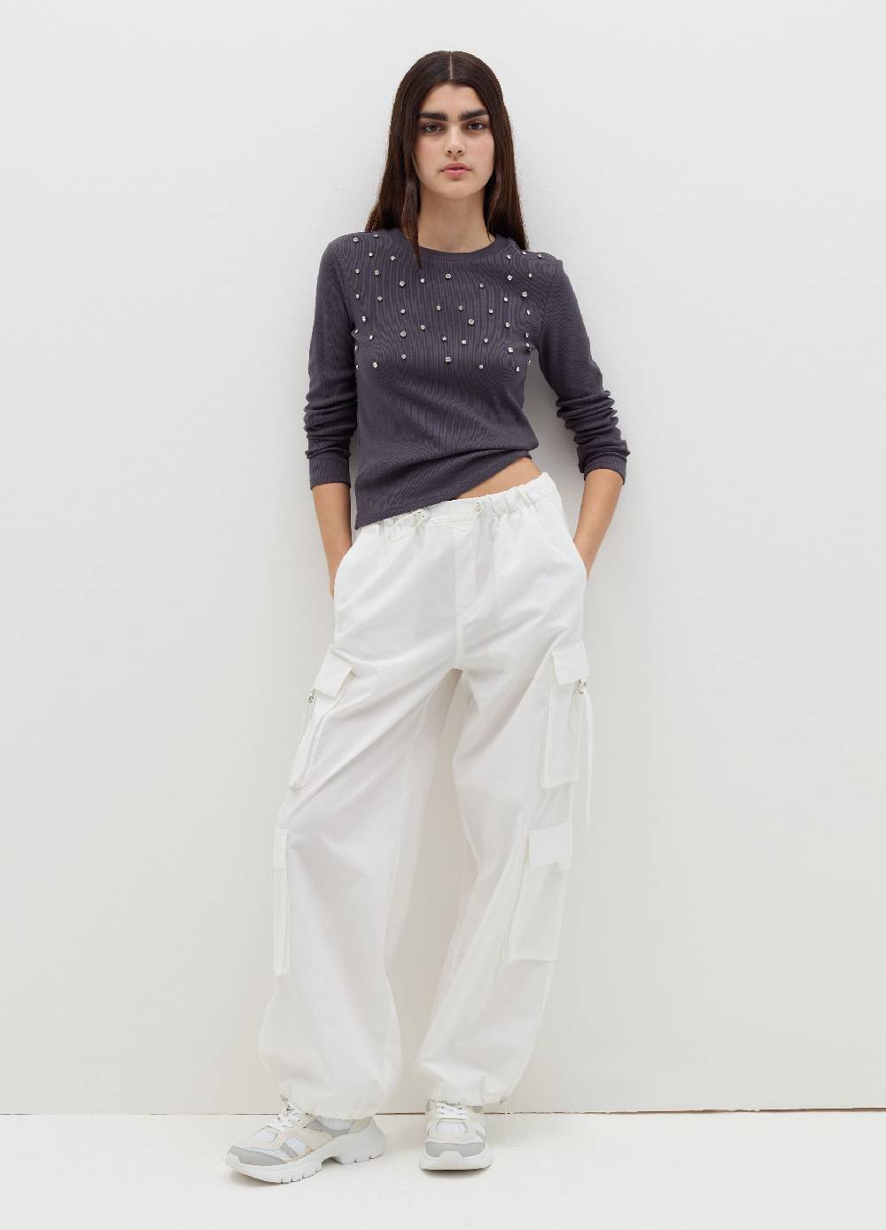 B. ANGEL T-shirt a maniche lunghe con strass Fino Al -60%