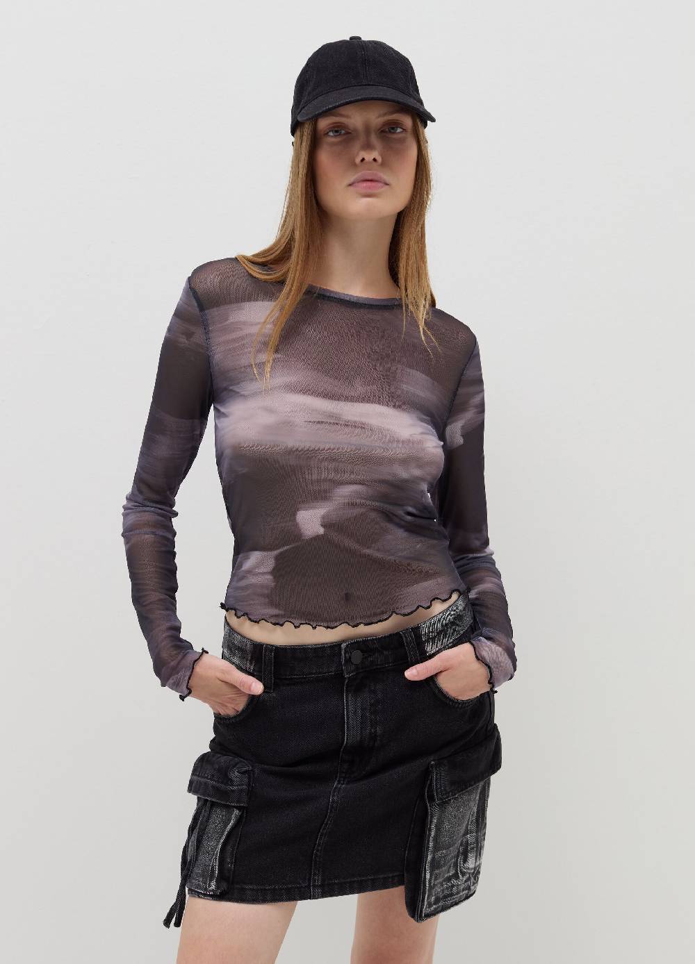 B. ANGEL T-shirt a maniche lunghe in mesh Prezzo Ridotto