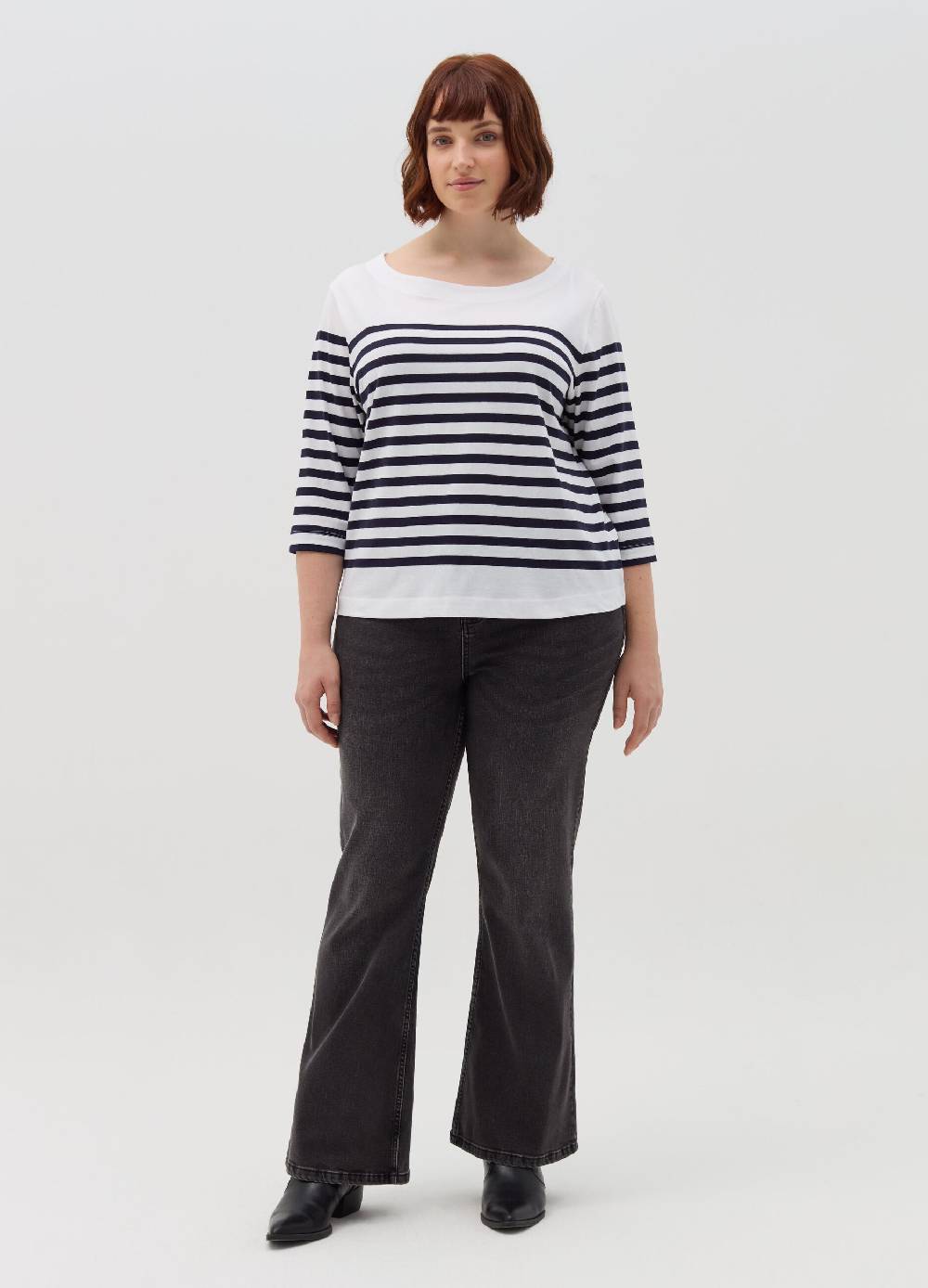 MYA T-shirt a righe maniche a tre quarti Curvy Offerta